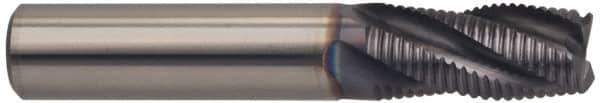 Guhring - 1" Diam, Fine Pitch, 1-3/4" LOC, 5 Flute Solid Carbide Roughing Square End Mill - FIREX Finish, 4" OAL, 1" Shank Diam, Single End, Centercutting - Eagle Tool & Supply