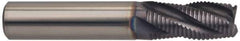 Guhring - 1" Diam, Fine Pitch, 1-3/4" LOC, 5 Flute Solid Carbide Roughing Square End Mill - FIREX Finish, 4" OAL, 1" Shank Diam, Single End, Centercutting - Eagle Tool & Supply