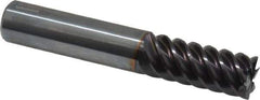 Guhring - 1/2", 1" LOC, 1/2" Shank Diam, 3" OAL, 6 Flute, Solid Carbide Square End Mill - Single End, FIREX Finish, Spiral Flute, 55° Helix, Centercutting, Right Hand Cut, Right Hand Flute, Series 3182 - Eagle Tool & Supply