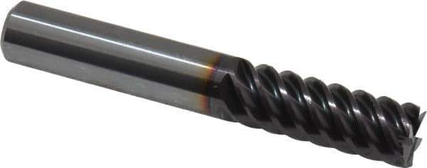 Guhring - 3/8", 7/8" LOC, 3/8" Shank Diam, 2-1/2" OAL, 6 Flute, Solid Carbide Square End Mill - Single End, FIREX Finish, Spiral Flute, 55° Helix, Centercutting, Right Hand Cut, Right Hand Flute, Series 3182 - Eagle Tool & Supply