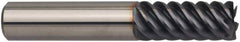 Guhring - 1/4", 6 Flute, Single End, Solid Carbide, 0.015" Corner Radius End Mill - 2-1/2" OAL, 45° Helix, Right Hand Flute, 3/4" LOC, Right Hand Cut - Eagle Tool & Supply