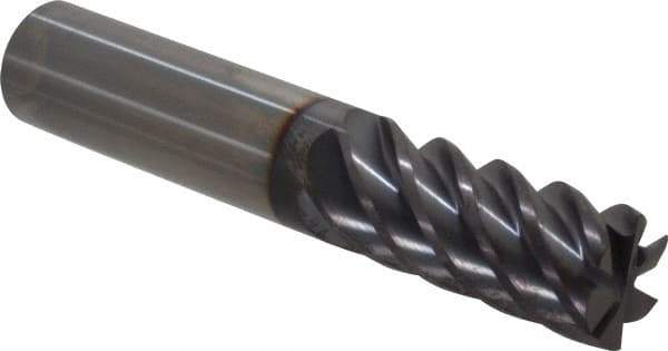 Guhring - 5/8", 1-1/4" LOC, 5/8" Shank Diam, 3-1/2" OAL, 6 Flute, Solid Carbide Square End Mill - Single End, FIREX Finish, Spiral Flute, 45° Helix, Centercutting, Right Hand Cut, Right Hand Flute, Series 3179 - Eagle Tool & Supply