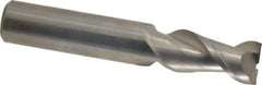 Guhring - 1/2", 1" LOC, 1/2" Shank Diam, 3" OAL, 2 Flute, Solid Carbide Square End Mill - Single End, Uncoated, Spiral Flute, 45° Helix, Centercutting, Right Hand Cut, Right Hand Flute, Series 3174 - Eagle Tool & Supply