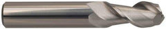 Guhring - 3/8", 7/8" LOC, 3/8" Shank Diam, 2-1/2" OAL, 2 Flute, Solid Carbide Square End Mill - Single End, Uncoated, Spiral Flute, 45° Helix, Centercutting, Right Hand Cut, Right Hand Flute, Series 3174 - Eagle Tool & Supply
