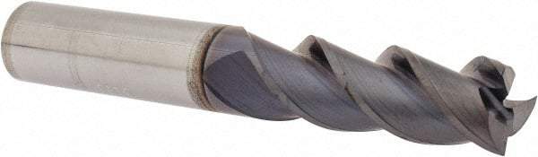 Guhring - 3/8", 1" LOC, 3/8" Shank Diam, 2-1/2" OAL, 3 Flute, Solid Carbide Square End Mill - Single End, FIREX Finish, Spiral Flute, 45° Helix, Centercutting, Right Hand Cut, Right Hand Flute, Series 3173 - Eagle Tool & Supply