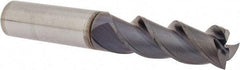 Guhring - 3/8", 1" LOC, 3/8" Shank Diam, 2-1/2" OAL, 3 Flute, Solid Carbide Square End Mill - Single End, FIREX Finish, Spiral Flute, 45° Helix, Centercutting, Right Hand Cut, Right Hand Flute, Series 3173 - Eagle Tool & Supply