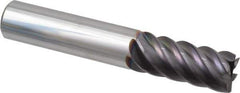 Guhring - 1/2", 1" LOC, 1/2" Shank Diam, 3" OAL, 6 Flute, Solid Carbide Square End Mill - Single End, FIREX Finish, Spiral Flute, 44/45/46° Helix, Centercutting, Right Hand Cut, Right Hand Flute, Series 3115 - Eagle Tool & Supply