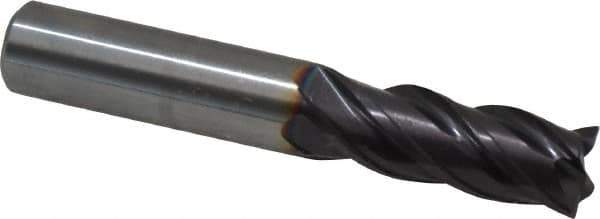 Guhring - 7/16", 1" LOC, 7/16" Shank Diam, 2-3/4" OAL, 4 Flute, Solid Carbide Square End Mill - Single End, FIREX Finish, Spiral Flute, 35/38° Helix, Centercutting, Right Hand Cut, Right Hand Flute, Series 3114 - Eagle Tool & Supply