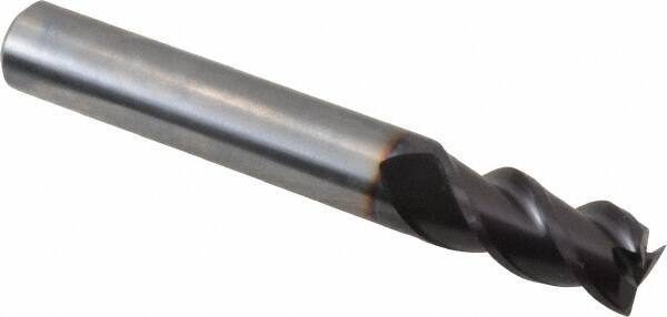 Guhring - 10mm, 19mm LOC, 10mm Shank Diam, 72mm OAL, 3 Flute, Solid Carbide Square End Mill - Single End, FIREX Finish, Spiral Flute, 45° Helix, Centercutting, Right Hand Cut, Right Hand Flute, Series 3741 - Eagle Tool & Supply