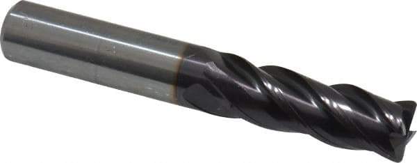 Guhring - 3/8", 4 Flute, Single End, Solid Carbide, 0.031" Corner Radius End Mill - 2-1/2" OAL, 35/38° Helix, Right Hand Flute, 1" LOC, Right Hand Cut - Eagle Tool & Supply