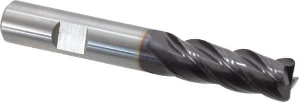 Guhring - 1/2", 4 Flute, Single End, Solid Carbide, 1/16" Corner Radius End Mill - 3-1/2" OAL, 35/38° Helix, Right Hand Flute, 1-1/4" LOC, Right Hand Cut - Eagle Tool & Supply