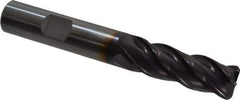 Guhring - 1/2", 4 Flute, Single End, Solid Carbide, 0.09" Corner Radius End Mill - 3-1/2" OAL, 35/38° Helix, Right Hand Flute, 1-1/4" LOC, Right Hand Cut - Eagle Tool & Supply