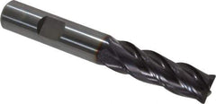 Guhring - 1/2", 4 Flute, Single End, Solid Carbide, 0.04" Corner Radius End Mill - 3-1/2" OAL, 35/38° Helix, Right Hand Flute, 1-1/4" LOC, Right Hand Cut - Eagle Tool & Supply