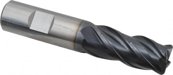 Guhring - 3/4" Diam 4 Flute Solid Carbide 0.09" Corner Radius End Mill - Eagle Tool & Supply