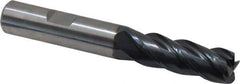 Guhring - 1/2", 4 Flute, Single End, Solid Carbide, 1/16" Corner Radius End Mill - 3-1/2" OAL, 35/38° Helix, Right Hand Flute, 1-1/4" LOC, Right Hand Cut - Eagle Tool & Supply