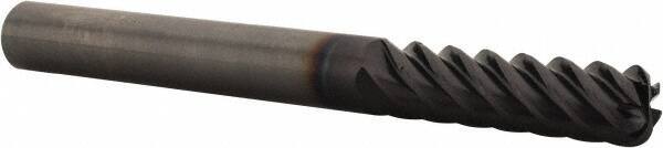 Guhring - 1/4", 6 Flute, Single End, Solid Carbide, 1/16" Corner Radius End Mill - 2-1/2" OAL, 45° Helix, Right Hand Flute, 3/4" LOC, Right Hand Cut - Eagle Tool & Supply
