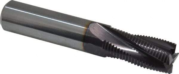 Guhring - 5/8" Diam, Fine Pitch, 1-1/4" LOC, 4 Flute Solid Carbide Roughing Square End Mill - FIREX Finish, 3-1/2" OAL, 5/8" Shank Diam, Single End, Centercutting - Eagle Tool & Supply