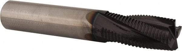 Guhring - 1/2" Diam, Fine Pitch, 1" LOC, 4 Flute Solid Carbide Roughing Square End Mill - FIREX Finish, 3" OAL, 1/2" Shank Diam, Single End, Centercutting - Eagle Tool & Supply