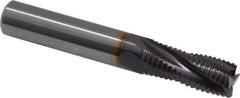 Guhring - 3/8" Diam, Fine Pitch, 7/8" LOC, 4 Flute Solid Carbide Roughing Square End Mill - FIREX Finish, 2-1/2" OAL, 3/8" Shank Diam, Single End, Centercutting - Eagle Tool & Supply