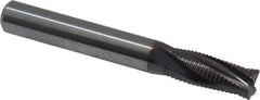 Guhring - 5/16" Diam, Fine Pitch, 3/4" LOC, 4 Flute Solid Carbide Roughing Square End Mill - FIREX Finish, 2-1/2" OAL, 5/16" Shank Diam, Single End, Centercutting - Eagle Tool & Supply