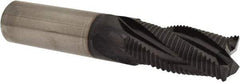 Guhring - 5/8" Diam, Fine Pitch, 1-1/4" LOC, 4 Flute Solid Carbide Roughing Square End Mill - FIREX Finish, 3-1/2" OAL, 5/8" Shank Diam, Single End, Centercutting - Eagle Tool & Supply
