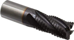Guhring - 1" Diam, Fine Pitch, 1-3/4" LOC, 5 Flute Solid Carbide Roughing Square End Mill - FIREX Finish, 4" OAL, 1" Shank Diam, Single End, Centercutting - Eagle Tool & Supply