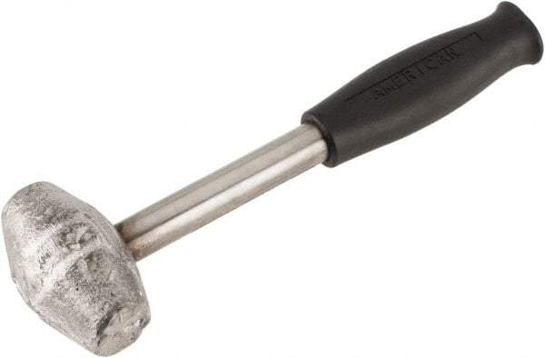 American Hammer - 3 Lb Head 1-1/4" Face Lead Alloy Hammer - 10" OAL, Steel Handle with Grip - Eagle Tool & Supply