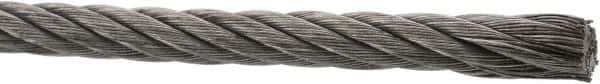 Value Collection - 1/4" Diam, Aircraft Cable - 5,300 Lb Breaking Strength, 6 x 37 IWRC - Eagle Tool & Supply