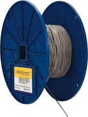 Value Collection - 1/16" x 3/64" Diam, Aircraft Cable - 270 Lb Breaking Strength, 7 x 7 Strand Core, Vinyl Coating - Eagle Tool & Supply
