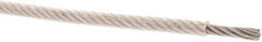 Value Collection - 3/16" x 1/8" Diam, Aircraft Cable - 1,760 Lb Breaking Strength, 7 x 19 Strand Core, Vinyl Coating - Eagle Tool & Supply