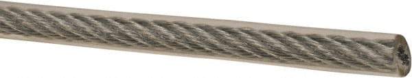 Value Collection - 3/16" x 3/32" Diam, Aircraft Cable - 920 Lb Breaking Strength, 7 x 7 Strand Core, Vinyl Coating - Eagle Tool & Supply