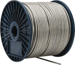 Value Collection - 3/16" x 3/32" Diam, Aircraft Cable - 920 Lb Breaking Strength, 7 x 7 Strand Core, Vinyl Coating - Eagle Tool & Supply