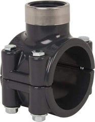 Value Collection - 2 x 1" PVC Plastic Pipe Clamp On Saddle with Viton O-Ring - Schedule 80, Pipe O.D. x SR Fipt End Connections - Eagle Tool & Supply