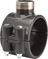 Value Collection - 3 x 1" PVC Plastic Pipe Clamp On Saddle with Viton O-Ring - Schedule 80, Pipe O.D. x SR Fipt End Connections - Eagle Tool & Supply