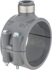 Value Collection - 4 x 3/4" CPVC Plastic Pipe Clamp On Saddle with Viton O-Ring - Schedule 80, Pipe O.D. x SR Fipt End Connections - Eagle Tool & Supply