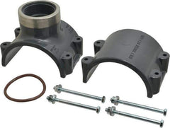 Value Collection - 4 x 2" PVC Plastic Pipe Clamp On Saddle with Viton O-Ring - Schedule 80, Pipe O.D. x SR Fipt End Connections - Eagle Tool & Supply
