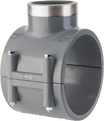 Value Collection - 6 x 4" PVC Plastic Pipe Clamp On Saddle with Viton O-Ring - Schedule 80, Pipe O.D. x SR Fipt End Connections - Eagle Tool & Supply