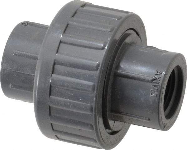 Value Collection - 3/8" PVC Plastic Pipe Union with EPDM O-Ring - Schedule 80, FIPT x FIPT End Connections - Eagle Tool & Supply