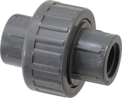Value Collection - 3/8" PVC Plastic Pipe Union with EPDM O-Ring - Schedule 80, FIPT x FIPT End Connections - Eagle Tool & Supply
