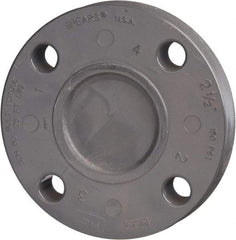 Value Collection - 2-1/2" Pipe, 7" OD, PVC Blind Pipe Flange - Schedule 80, Gray - Eagle Tool & Supply