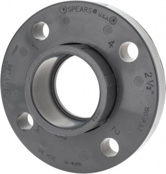 Value Collection - 2-1/2" Pipe, 7" OD, PVC Socket Pipe Flange - Schedule 80, Gray - Eagle Tool & Supply