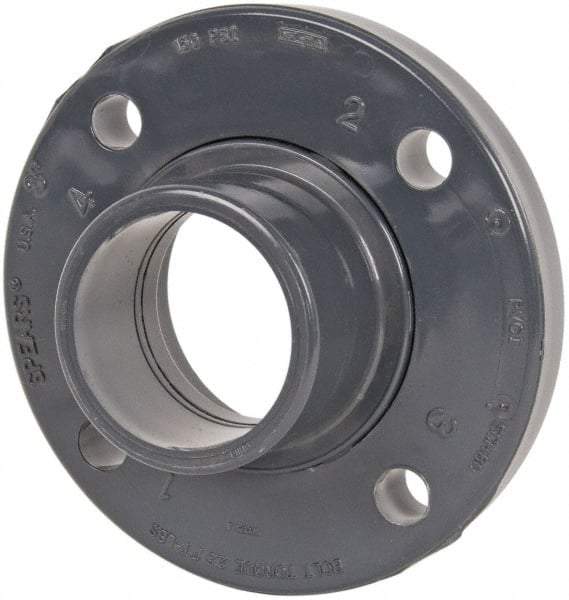 Value Collection - 3" Pipe, 7-1/2" OD, PVC Spigot Pipe Flange - Schedule 80, Gray - Eagle Tool & Supply