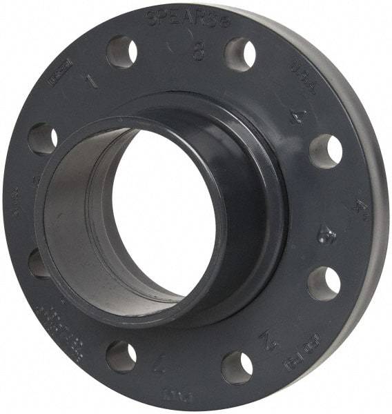 Value Collection - 4" Pipe, 9" OD, PVC Spigot Pipe Flange - Schedule 80, Gray - Eagle Tool & Supply