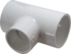Value Collection - 2 x 2 x 1-1/2" PVC Plastic Pipe Reducing Tee - Schedule 40, All Slip End Connections - Eagle Tool & Supply