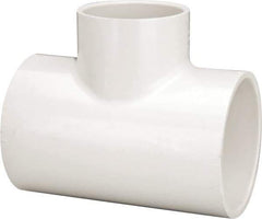 Value Collection - 4 x 4 x 3" PVC Plastic Pipe Reducing Tee - Schedule 40, All Slip End Connections - Eagle Tool & Supply