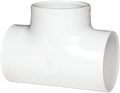 Value Collection - 4" PVC Plastic Pipe Tee - Schedule 40, Slip x FIPT End Connections - Eagle Tool & Supply
