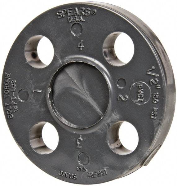 Value Collection - 1/2" Pipe, 3-1/2" OD, PVC Blind Pipe Flange - Schedule 80, Gray - Eagle Tool & Supply
