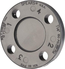 Value Collection - 1-1/4" Pipe, 4-5/8" OD, PVC Blind Pipe Flange - Schedule 80, Gray - Eagle Tool & Supply
