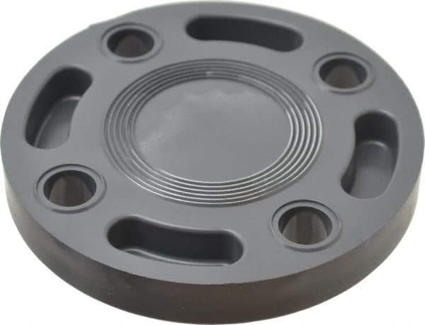 Value Collection - 1-1/2" Pipe, 5" OD, PVC Blind Pipe Flange - Schedule 80, Gray - Eagle Tool & Supply