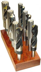 Made in USA - 5/8 to 1", High Speed Steel Reduced Shank Drill Bit Set - Eagle Tool & Supply